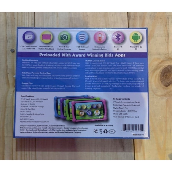 Contixo kids 7" learning tablet V10- blue - Picture 2 of 7
